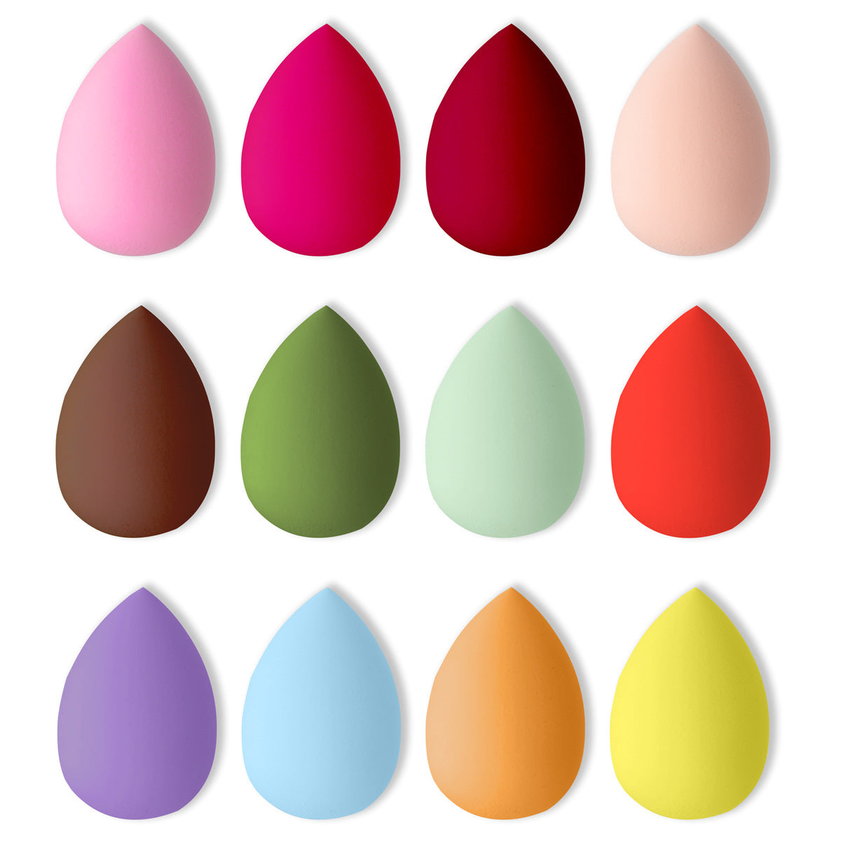 12-Piece Makeup Sponge Set Beauty Blenders in Gourd and Teardrop Shapes