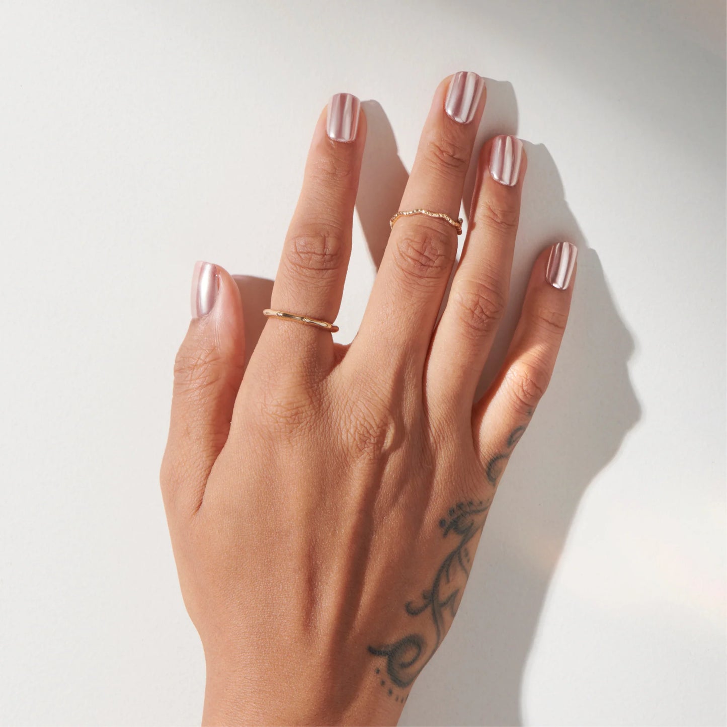 Ambivalent - Short Squoval Mirror Shine Prism Cosverra Press On Manicure