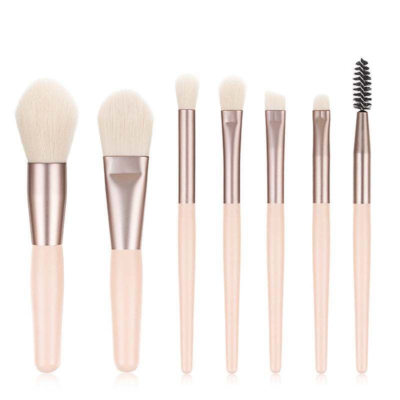 8-Piece Mini Makeup Brush Set for Beginners Portable Foundation Concealer Powder Brushes