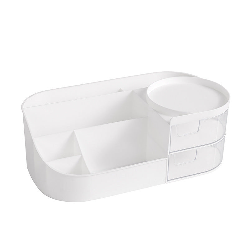 Drawer-Style Cosmetic Organizer Box with Mirror for Skincare and Makeup Storage