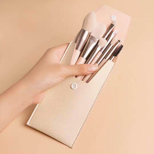 8-Piece Mini Makeup Brush Set for Beginners Portable Foundation Concealer Powder Brushes