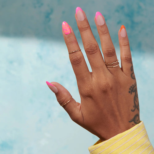 Carnival - Medium Almond Cosverra Press On Manicure
