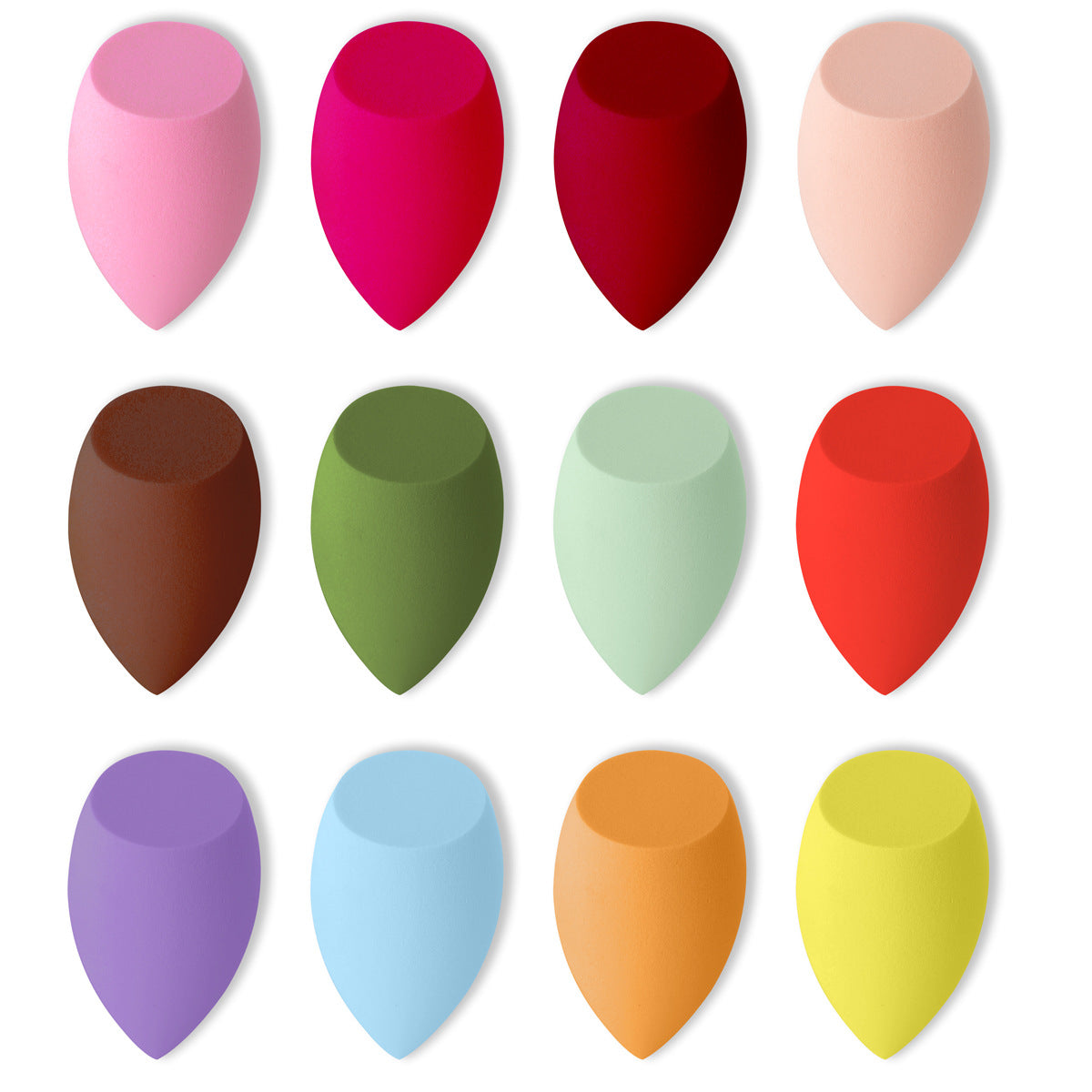 12-Piece Makeup Sponge Set Beauty Blenders in Gourd and Teardrop Shapes