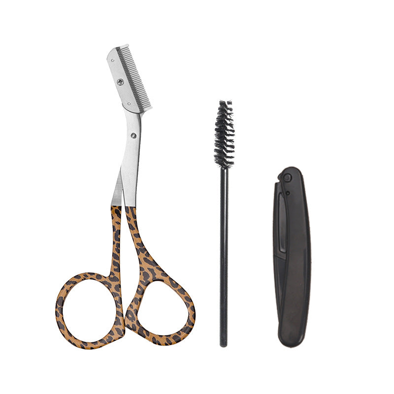 Stainless Steel Eyebrow Scissors and Razor Grooming Kit with Comb