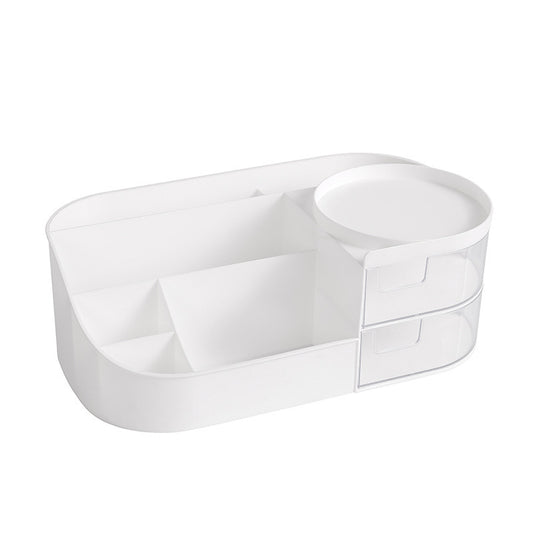 Drawer-Style Cosmetic Organizer Box with Mirror for Skincare and Makeup Storage