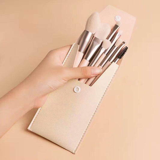 8-Piece Mini Makeup Brush Set for Beginners Portable Foundation Concealer Powder Brushes