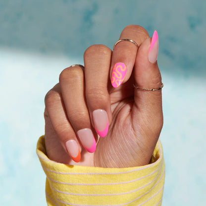 Carnival - Medium Almond Cosverra Press On Manicure