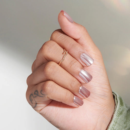 Ambivalent - Short Squoval Mirror Shine Prism Cosverra Press On Manicure