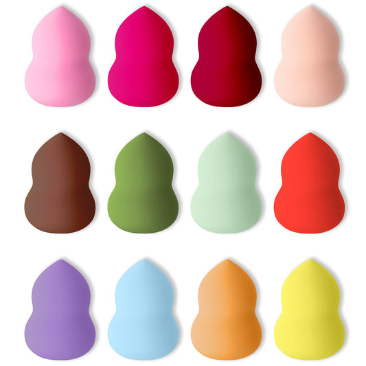 12-Piece Makeup Sponge Set Beauty Blenders in Gourd and Teardrop Shapes