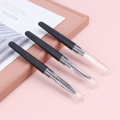 Dual-Use Lash and Brow Spoolie Brush with Transparent Dust Cover Portable Grooming Tool